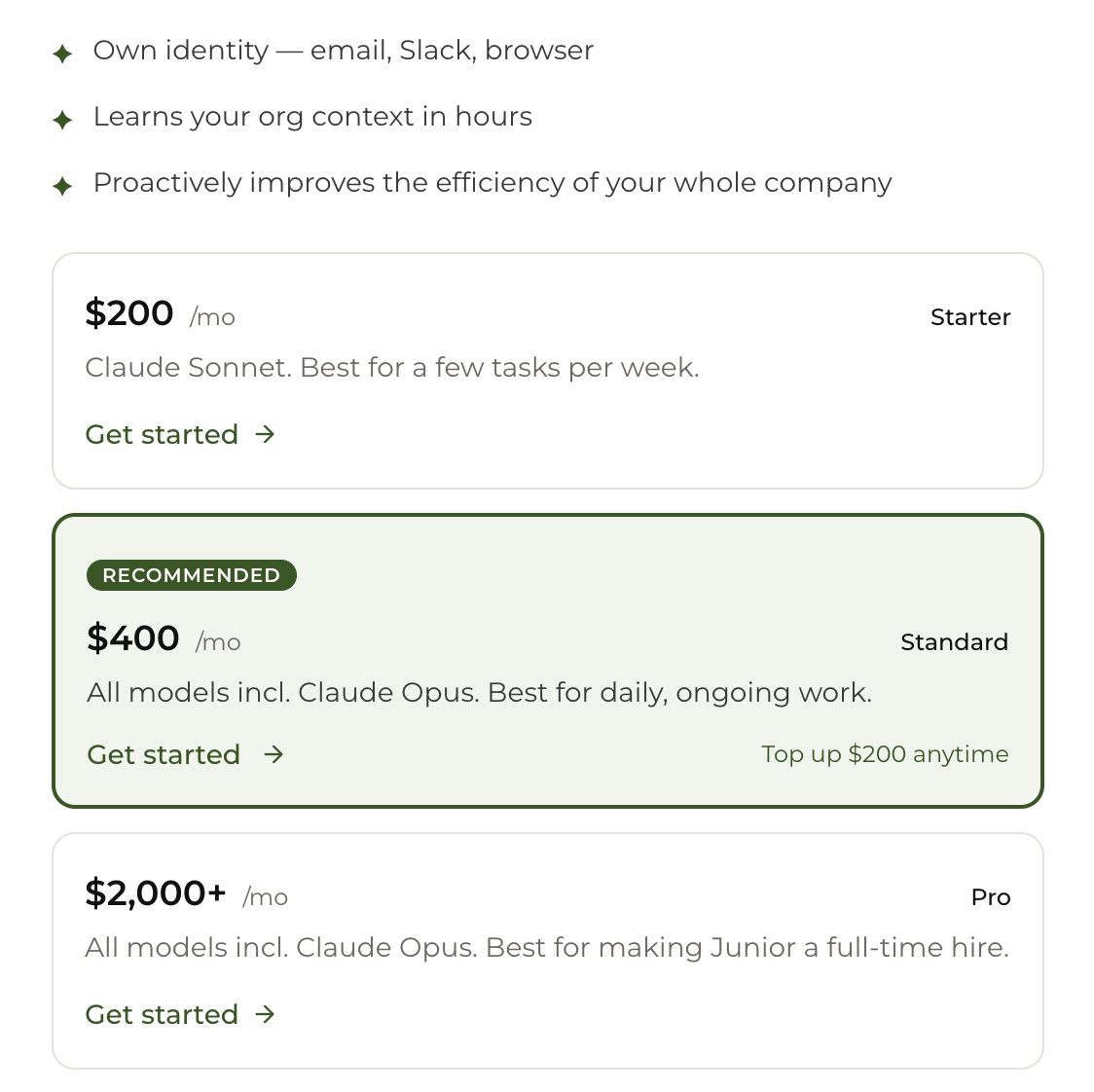 Sign up and pay screen